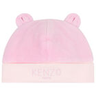 طقم هدية أفرول بنات بالشعار باللون الوردى, 2, hi-res